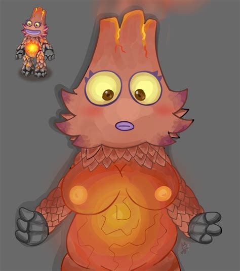 Rule 34 Anthro Boobs Kayna Lava My Singing Monsters Naked Nipples