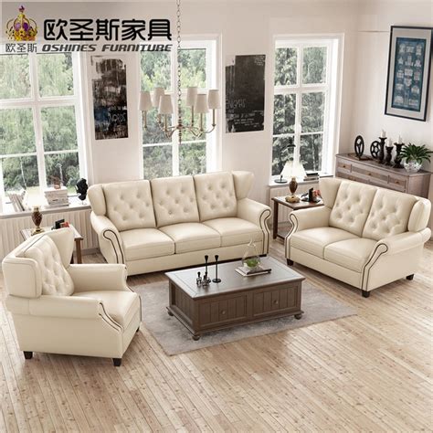 New modern living room leather sofa set. latest sofa set designs 6 seater American style ...