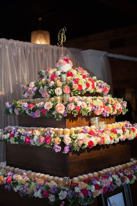 Wedding Reception Cupcake Stand With Flowers Reception Entrance