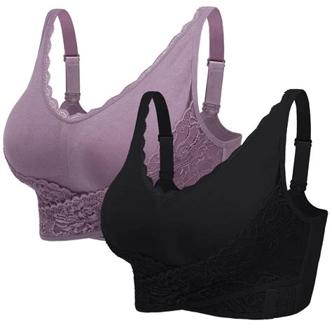 Buy Orbescl Comfort Bras For Women Cross Front Push Up Wireless Lace Bra Wrap Around Sports