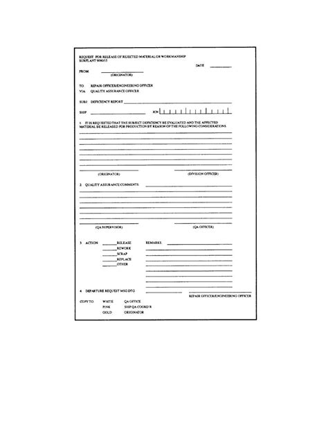 Figure 2 10 Qa Form 15 Request For Release Of Rejected Material Or