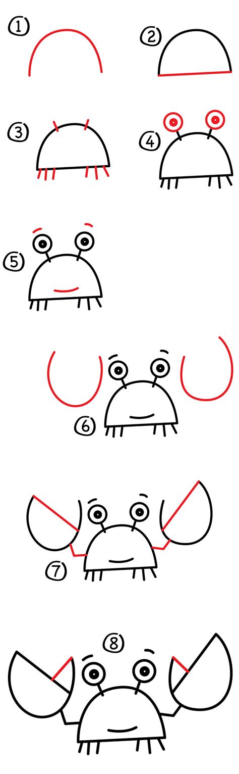 A crab hides its pulpy meat behind the tough shell when it is in danger. How To Draw A Crab (for young artists) - Art For Kids Hub