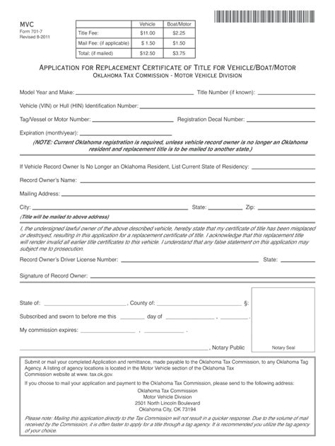 Oklahoma Duplicate Title Same Day Fill Out And Sign Online Dochub