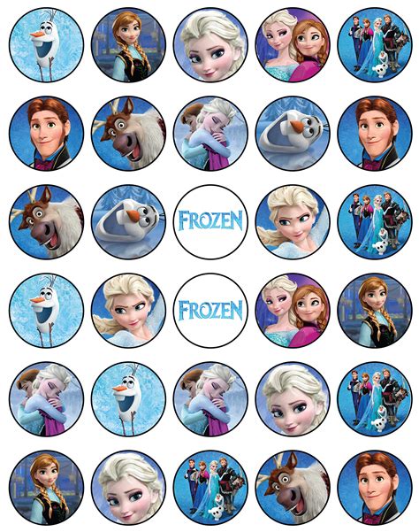 Buy 30 X Edible Cupcake Toppers Frozen Themed Anna And Elsa Party
