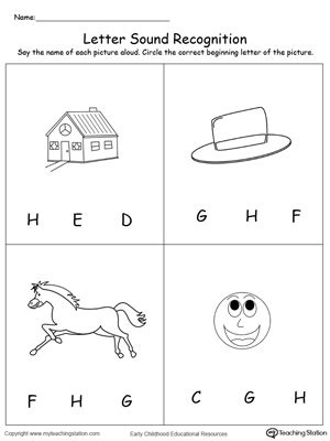 Write the letter of beginning sound. The Letter H is for Horse | MyTeachingStation.com