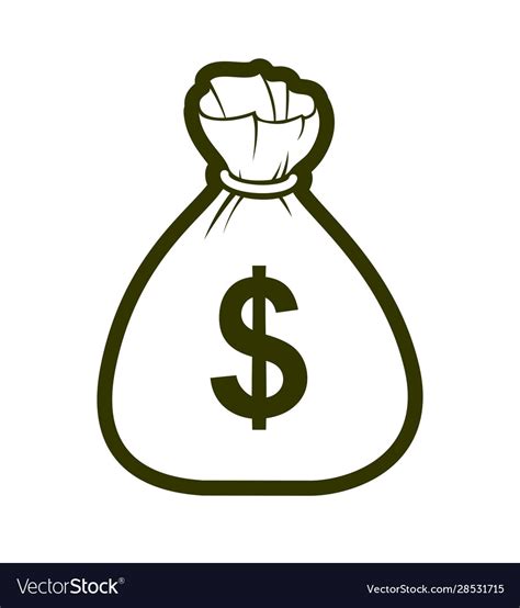 Moneybag Money Bag Simplistic Icon Or Logo Vector Image