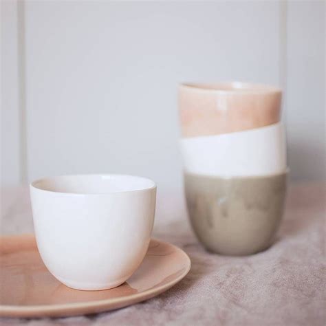 Put the main body of the ceramic coffee mug into a bucket of sand with the part that needs to be repaired pointed up. Ceramic No Handle Cup | Ceramic coffee cups, Coffee cup ...