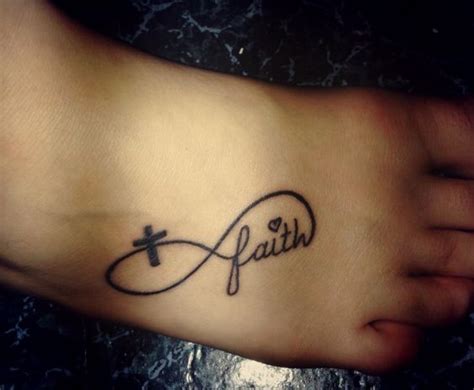 Faith In God Infinity Tattoo On Foot
