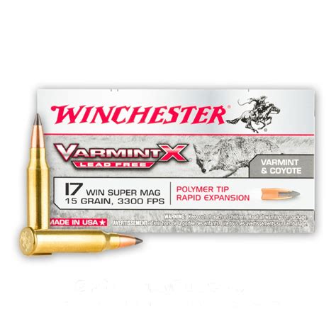 17 Wsm 15 Grain Polymer Tip Winchester Varmint X Lead Free 50
