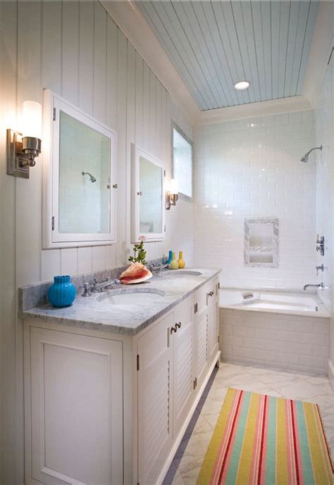 Did you prime it for mildew proofing in any way? Bathroom. Bathroom Ideas. Coastal bathroom with painted ...