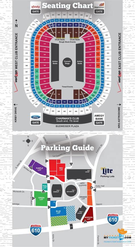 Nrg Park Map Reliant Stadium Parking Map Texas Usa