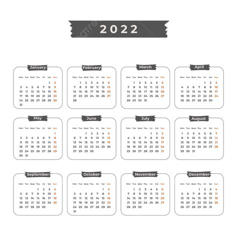 Calendar Border Png Image 2022 Calendar With Border Style 2022 Month