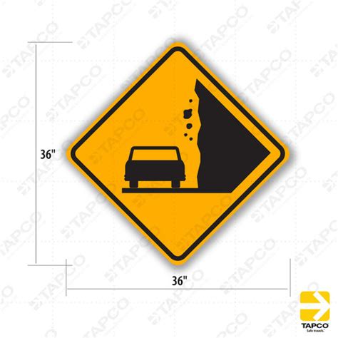 W50 1 Ca Rock Slide Area Symbol Sign Warning Signs W Tapco