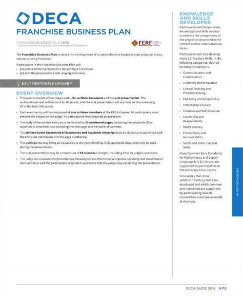 Building a business plan on one page is ideal for companies that are in the early stages of figuring out how their idea might work. 3+ Franchise Business Plan Templates - PDF, Word, Apple ...