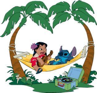 Lilo And Stitch On A Hammock Between Palm Trees Lilo And Stitch