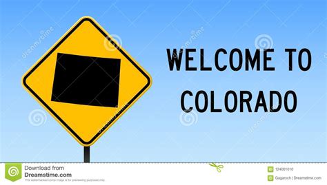 Colorado Map On Road Sign Stock Vector Illustration Of Rhomb 124001010