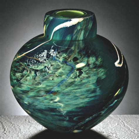 Contemporary Art Glass Atlantis Emperor Bowl By Master Glassblower Randi Solin Of Solinglass