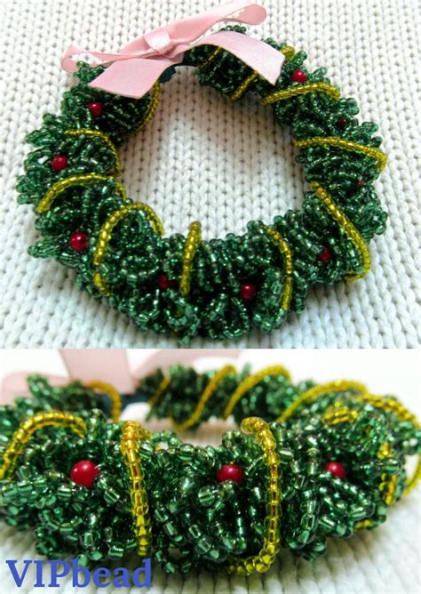 Beaded Wreath Handmade Christmas Wreath Christmas Bead Wreath Etsy
