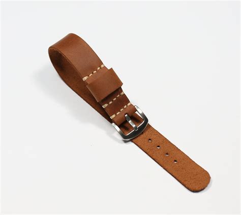 Watch Band Leather 18 20 22 24mm One Piece Brown Strap Length Etsy