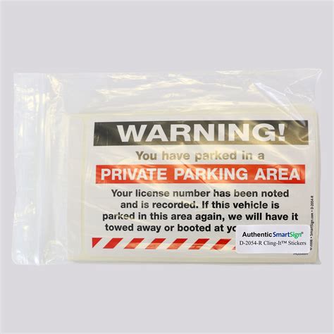 5 In X 8 In Removable Parking Violation Stickers Warning You Have