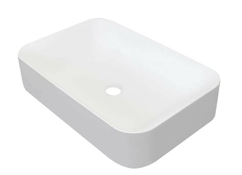 Vitolo Rectangular Solid Surface Countertop Basin White