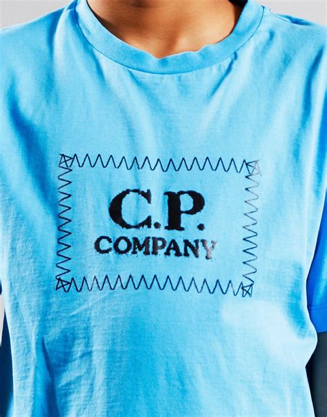 Cp Company Kids Label T Shirt Bonnie Blue Terraces Menswear