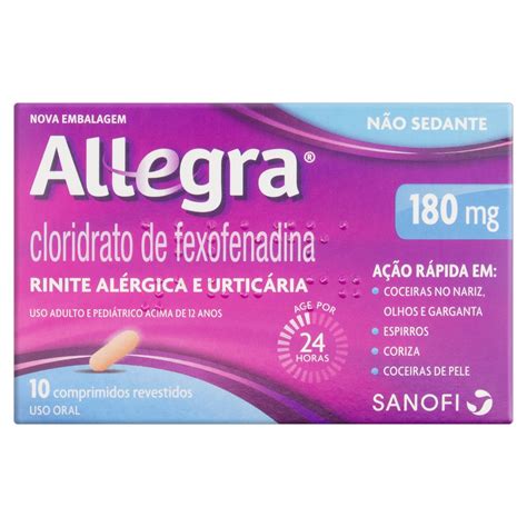 Allegra Comprimido 180mg Caixa Com 10 Comprimidos Revestidos Cosmed