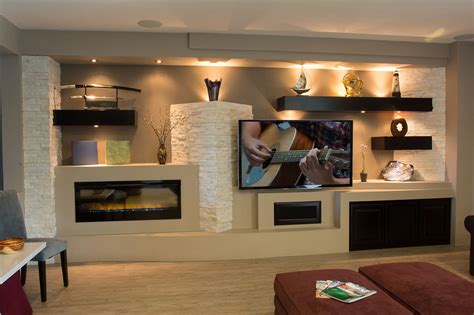 14 Breathtaking Gypsum Board And Niches For Tv Wall Unit Living Room Tv