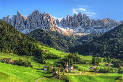 4590001 Hills South Tyrol Mountains Valley Village Wallpaper