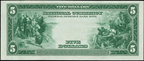 1918 Five Dollar Federal Reserve Bank Note Clevelandworld Banknotes