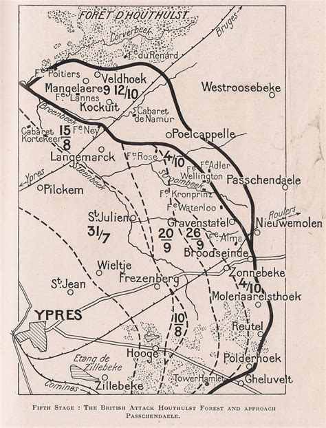 Map Showing The Stages Of The Third Ypres Campaign Illustrated