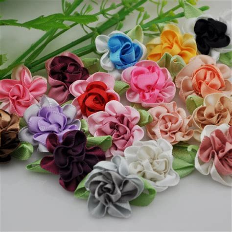 40 pcs 2tone satin ribbon flowers bows appliques craft wedding u pick a47 flower girl hair