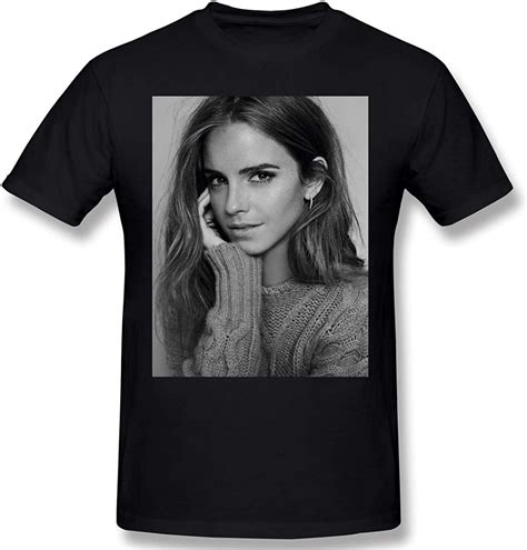 Iubbki Leisure Emma Watson Black Mens Short Sleeve T Shirts Uk