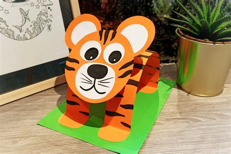 Tigre 3D En Papier Tutos Animaux 10 Doigts