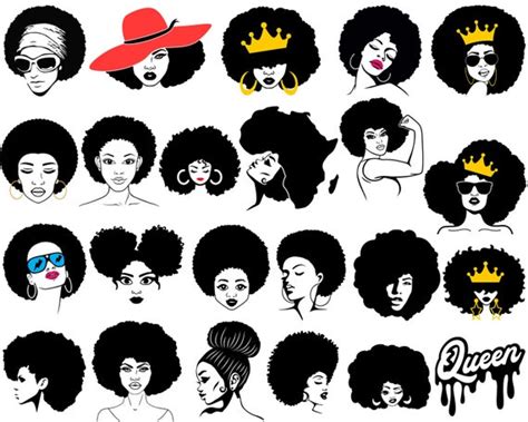 Materials Paper Afro Girl Svg Afro Lady Svg For Cricutsilhouette Afro