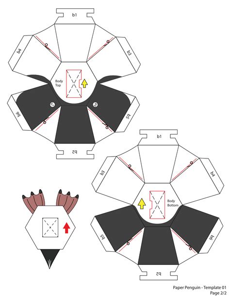 Templatepaperpenguinpdf Paper Toys Paper Mask Diy Origami Crafts