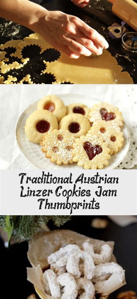 Spoon 1 tsp of jam onto each cookie bottom. Traditional Austrian Linzer Cookies and Jam Thumbprints #ShortbreadCookieWithIcing # ...