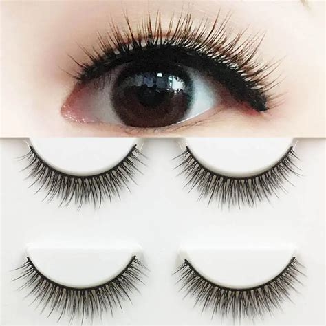 YOKPN Natural Cross False Eyelashes Cotton 3D Stem Short Realistic