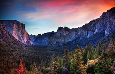 Panoramic Photo Of Mountains With Trees Yosemite Valley Hd Wallpaper