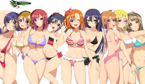 Love Live Grupal Idols Hyper Hot Bikini Render Ors Anime Renders My