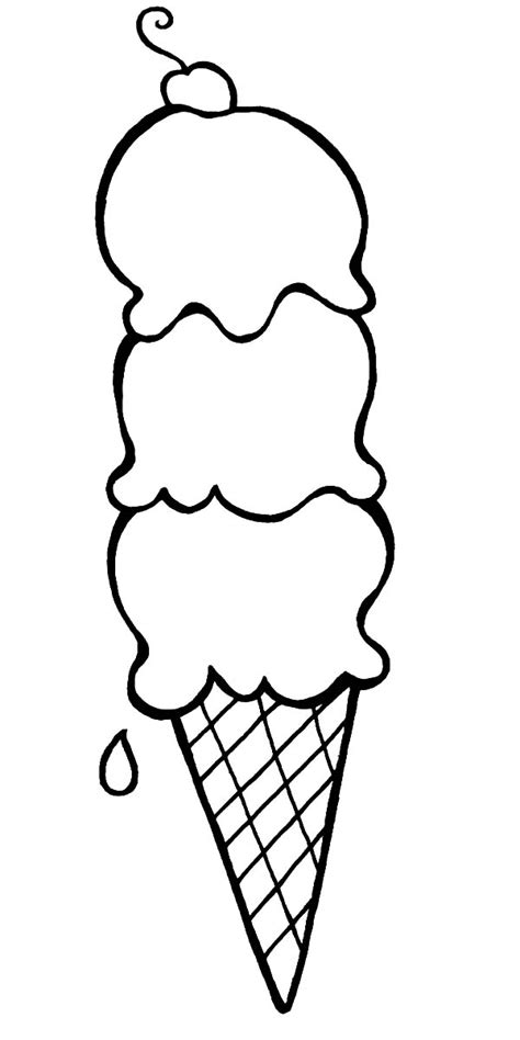 Ice Cream Cone Melting In Summer Coloring Pages Bulk Color Clipart