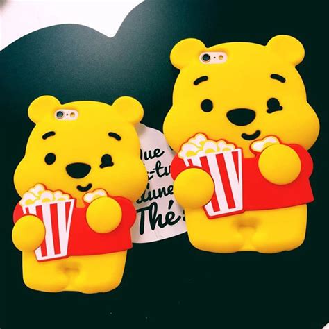 Cute New Cartoon Popcorn Winnie Pooh Silicone Soft Case Cover For