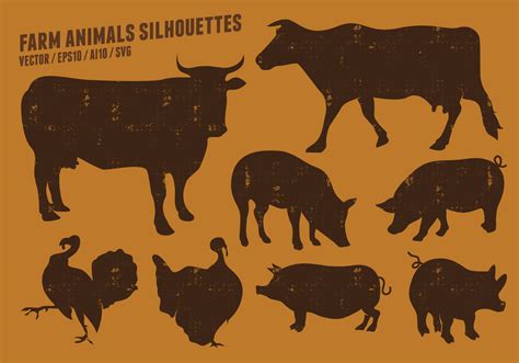 Download Farm Animal Silhouettes Collection 150017 - Download Free Vectors, Clipart Graphics & Vector Art