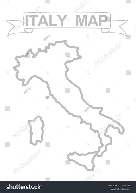 Italy Map Outline Stock Vectors Royalty Free Italy Ma