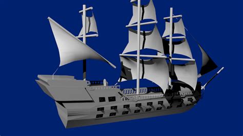 18th Century Warship Ship 3d Model