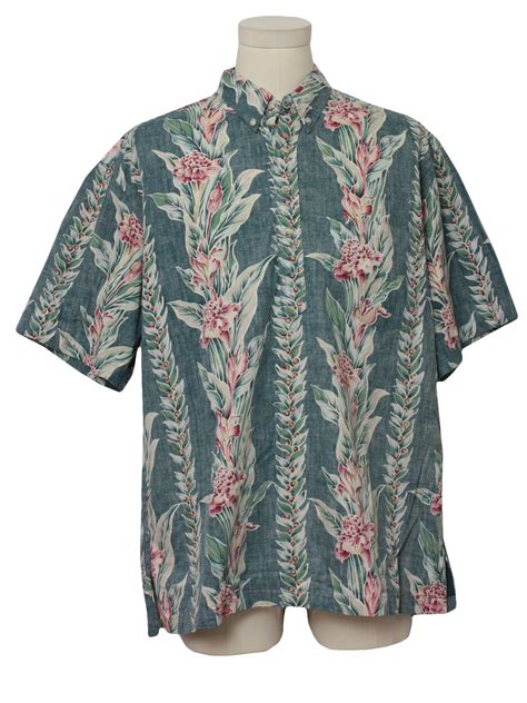 Retro Nineties Hawaiian Shirt S Cooke Street Mens Green Background