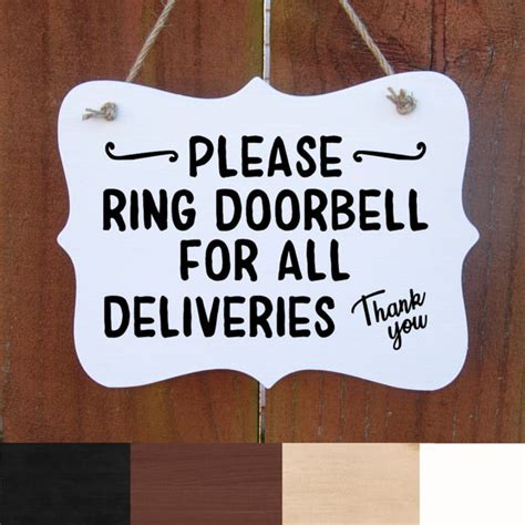 Please Ring Doorbell For All Deliveries Delivery Door Sign Rustic Fa