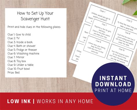 At Home Scavenger Hunt With Rhyming Clues Printable Indoor Etsy
