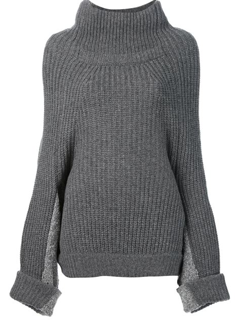 Toga Pulla Oversized Turtleneck Sweater In Gray Grey Lyst