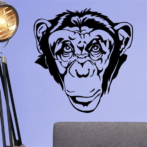 Chimp Ape Monkey Face Animal Wall Sticker Decal World Of Wall Stickers